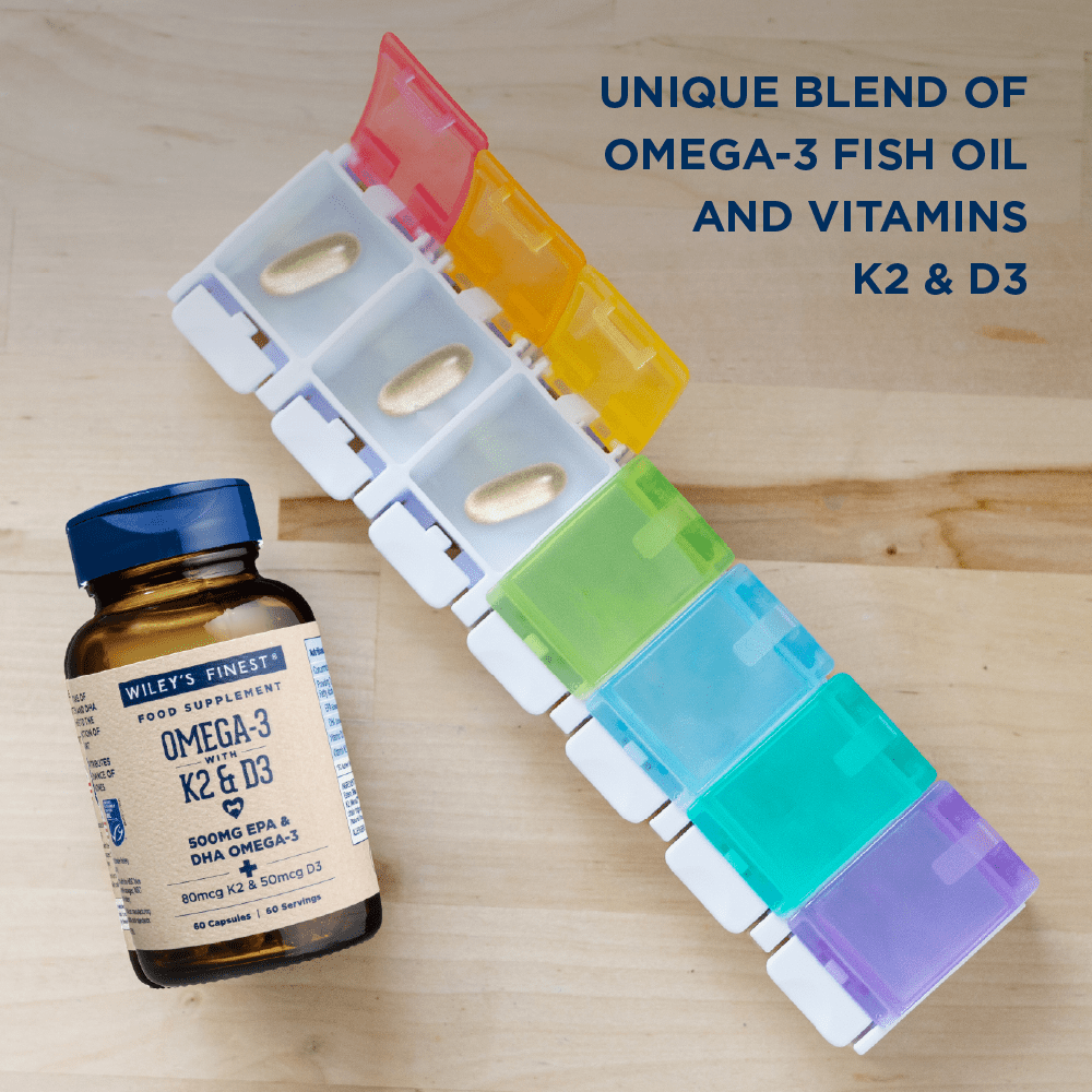 OMEGA - 3 + K2 & D3 Omega - 3 Fish Oil Capsules - Herbalshire Handmade Herbal Products