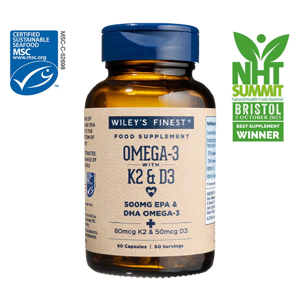 OMEGA - 3 + K2 & D3 Omega - 3 Fish Oil Capsules - Herbalshire Handmade Herbal Products
