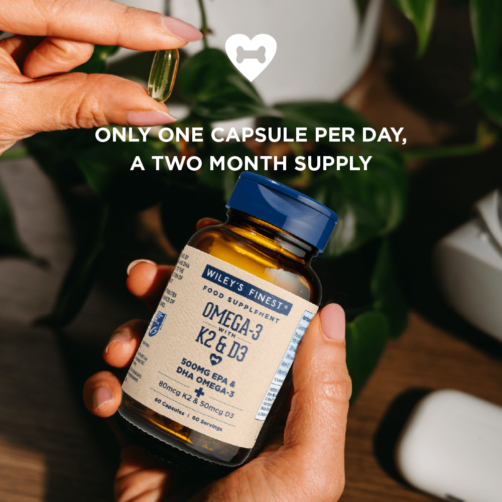 OMEGA - 3 + K2 & D3 Omega - 3 Fish Oil Capsules - Herbalshire Handmade Herbal Products