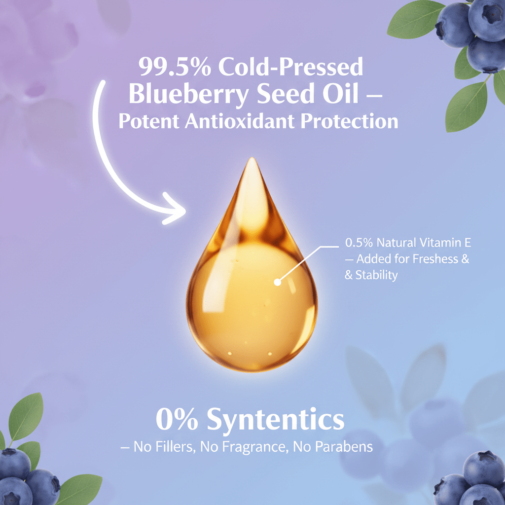 Pure Cold-Pressed Blueberry Seed Oil | 100% Organic Facial Serum - Herbalshire Handmade Herbal Products
