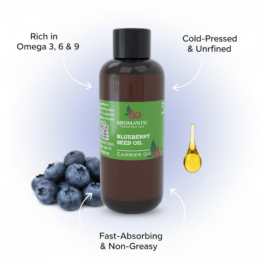 Pure Cold-Pressed Blueberry Seed Oil | 100% Organic Facial Serum - Herbalshire Handmade Herbal Products