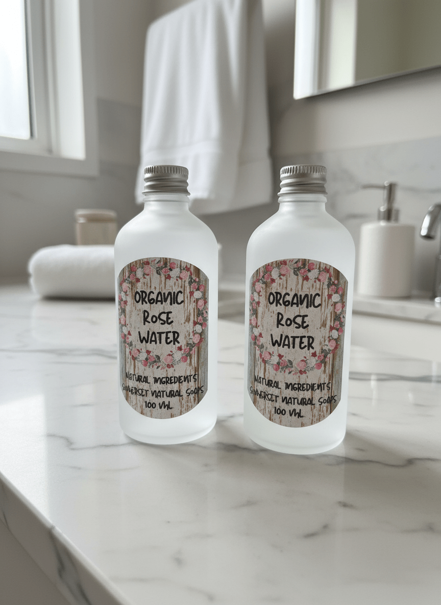 Organic Rose Otto Water – Pure Floral Hydrolat Toner for Face, Skin & Hair – Certified Organic, Vegan, Chemical - Free - Herbalshire Handmade Herbal Products