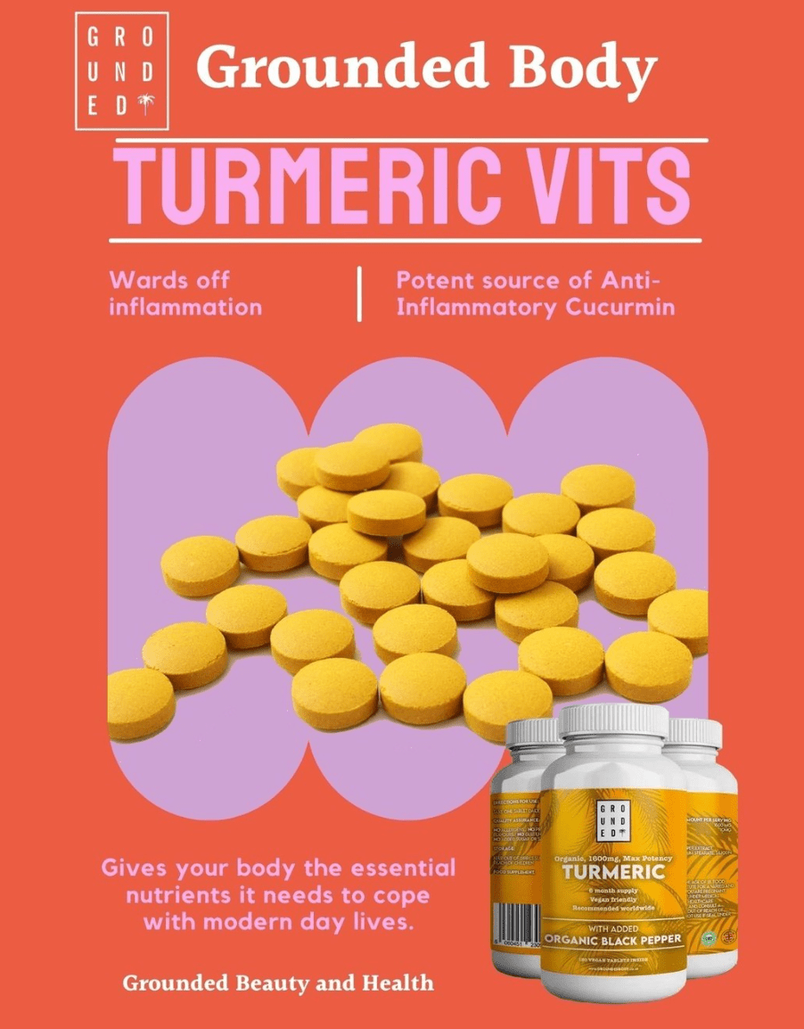 Organic Turmeric Curcumin 1600 mg with Black Pepper - 180 Vegan Turmeric Tablets - Herbalshire Handmade Herbal Products