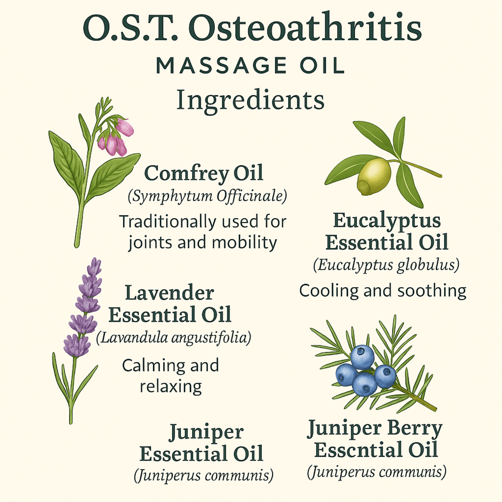 Osteoarthritis Knee Joint Pain Relief Oil – Natural O.S.T. Massage Blend - Herbalshire Handmade Herbal Products