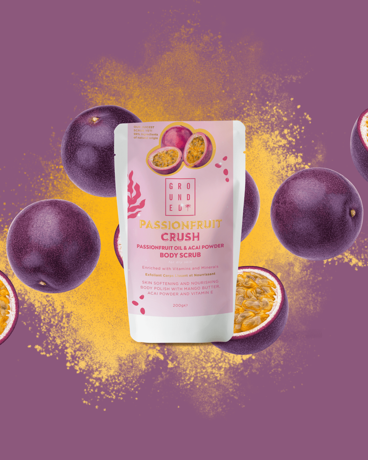 Passionfruit Crush Body Scrub - Herbalshire Handmade Herbal Products