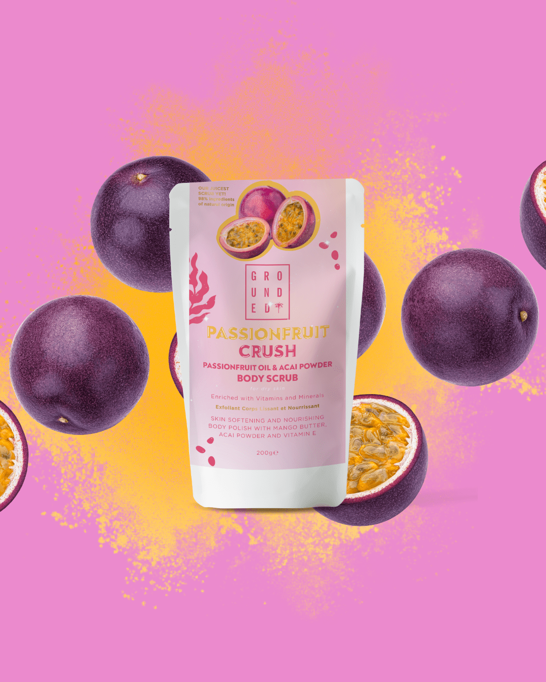 Passionfruit Crush Body Scrub - Herbalshire Handmade Herbal Products