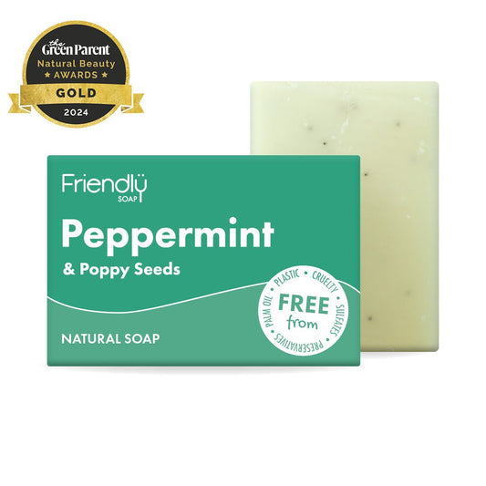 Peppermint & Poppyseeds Natural Soap - Herbalshire Handmade Herbal Products
