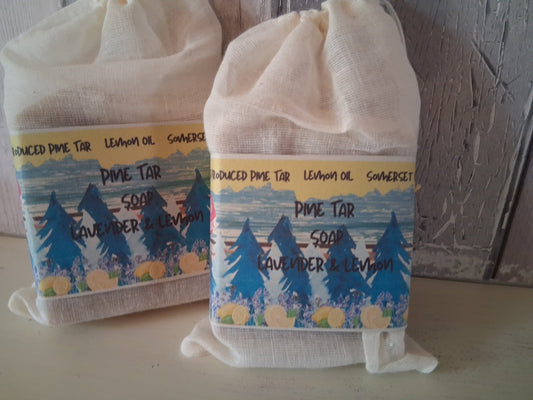 Pine Tar Soap Lavender Lemon - Herbalshire Handmade Herbal Products