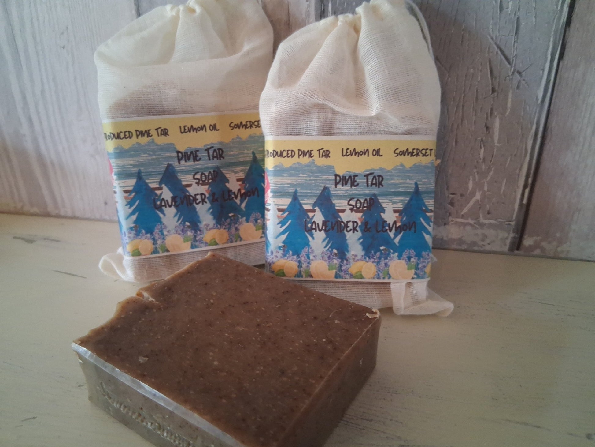 Pine Tar Soap Lavender Lemon - Herbalshire Handmade Herbal Products