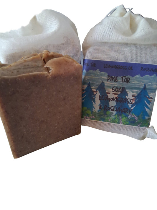Pine Tar Soap Rosemary & Lemongrass - Herbalshire Handmade Herbal Products