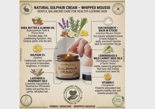 Sulphur Cream for Acne Eczema Rosacea – Natural Spot Treatment – Made in UK