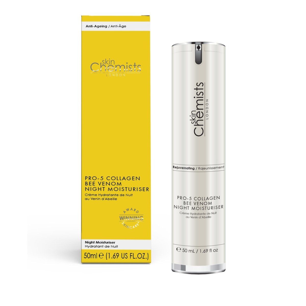 Pro - 5 Collagen Bee Venom Night Moisturiser 50ml - Herbalshire Handmade Herbal Products