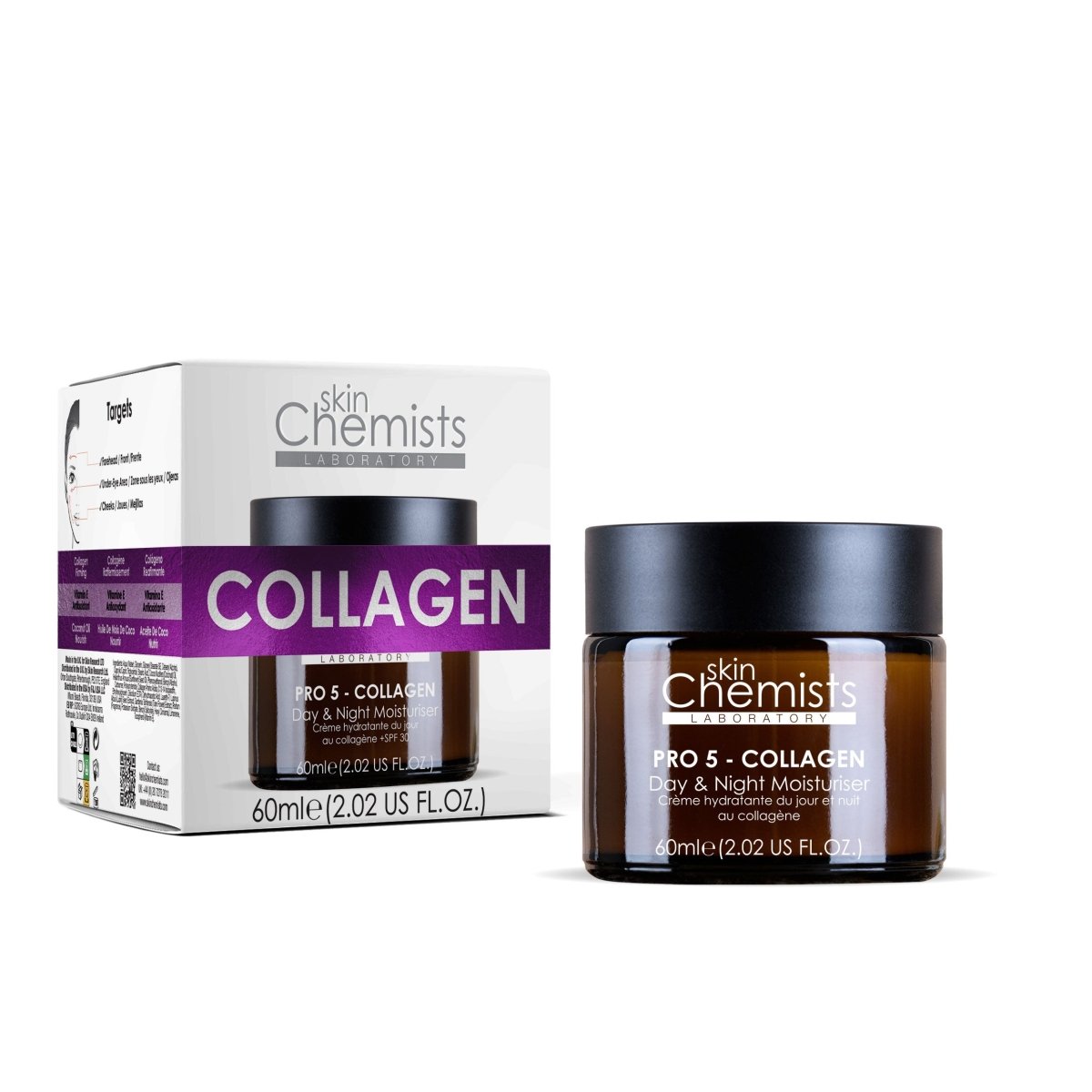 Pro - 5 Collagen Day And Night Moisturiser 60ml - Herbalshire Handmade Herbal Products