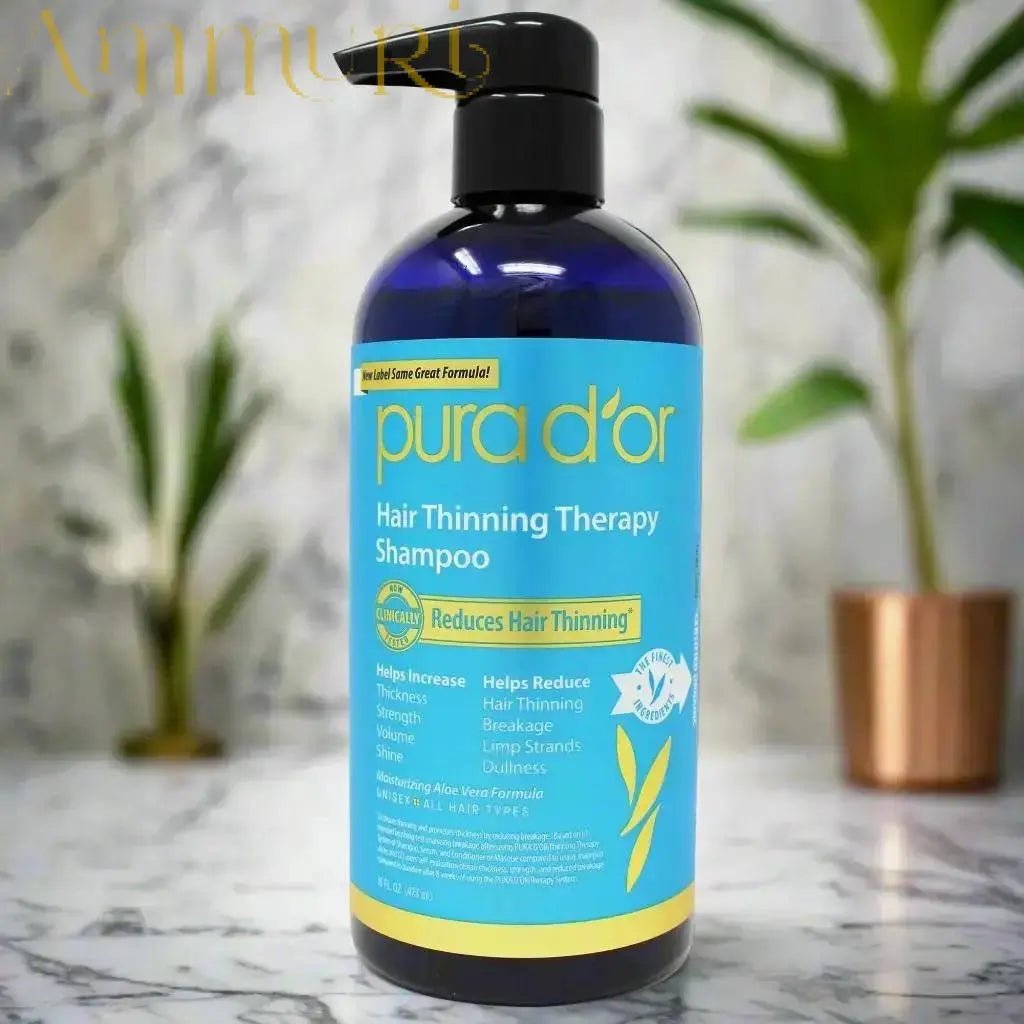 PURA D’OR Hair Thinning Therapy Shampoo – 473ML 16oz Hair Growth Set Hair loss Solution - Herbalshire Handmade Herbal Products