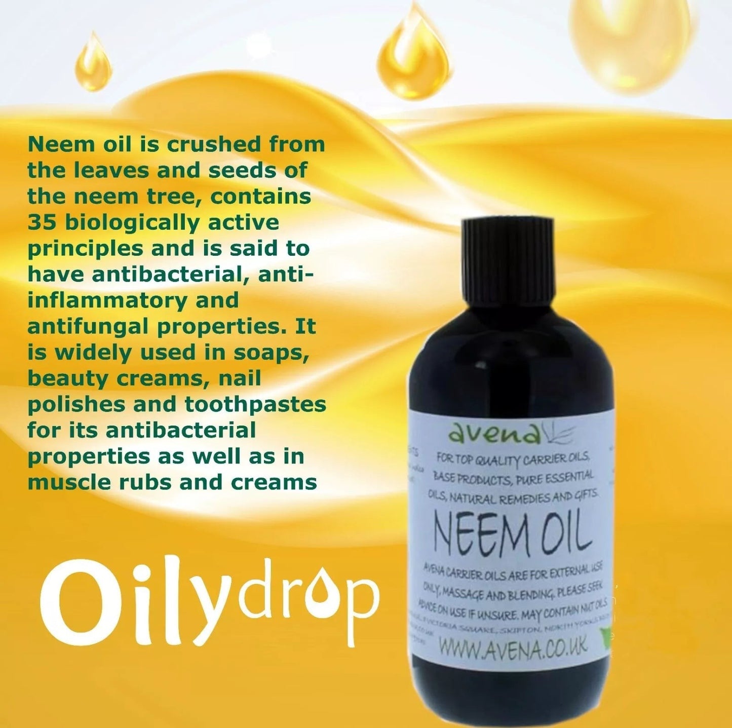 Pure Cold Pressed Neem Oil - 100% Natural Skin and Hair Care Elixir - Antimicro - Herbalshire Handmade Herbal Products