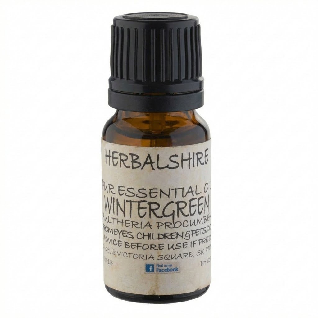 Pure Wintergreen Essential Oil | Natural Muscle Rub & Joint Pain Relief | Handmade in North Yorkshire (10ml, 30ml, 100ml) - Herbalshire Handmade Herbal Products