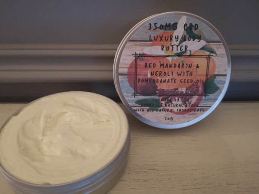 Red Mandarin & Neroli CBD Luxury Body Butter - Herbalshire Handmade Herbal Products