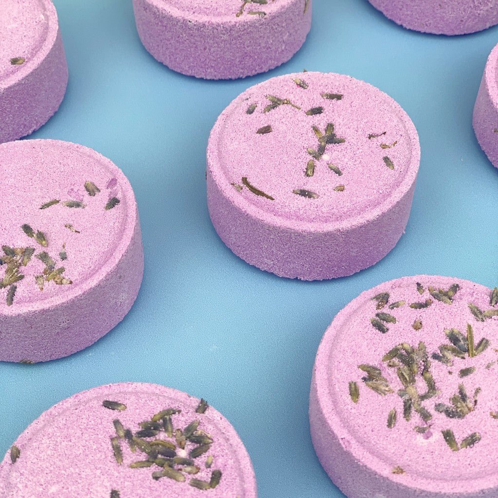 Relax Aromatherapy Shower Steamer Sample - Clary Sage, Lemon, Lavender and Lavender Seeds - Herbalshire Handmade Herbal Products