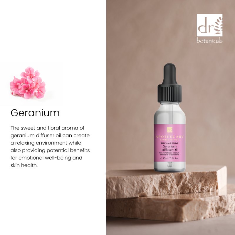 Renew & Revive Geranium Diffuser Oil 15ml - Herbalshire Handmade Herbal Products