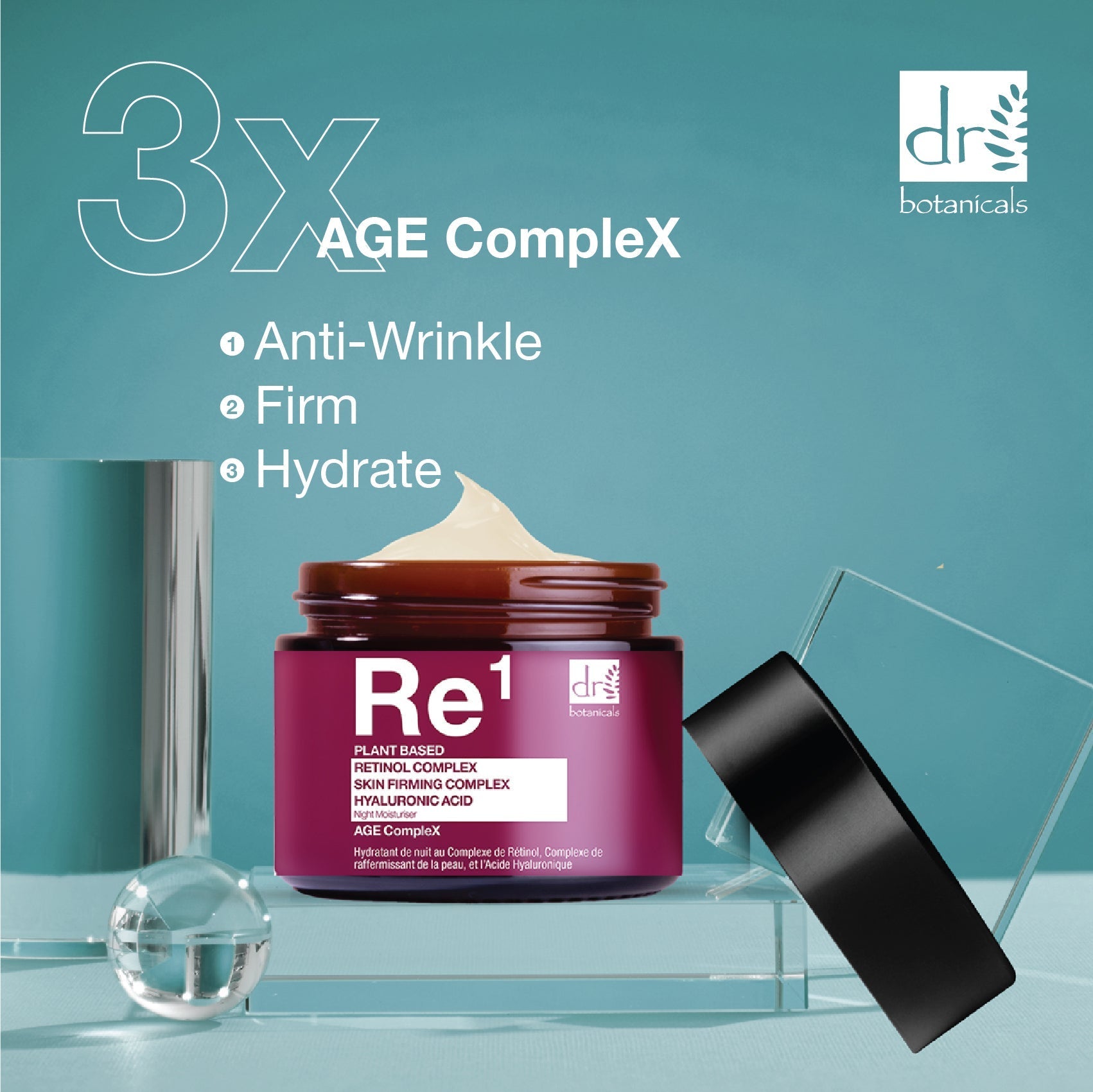 Retinol Complex 1%, Skin Firming Complex 1% & Hyaluronic Acid 1% Night Moisturiser 60ml - Herbalshire Handmade Herbal Products