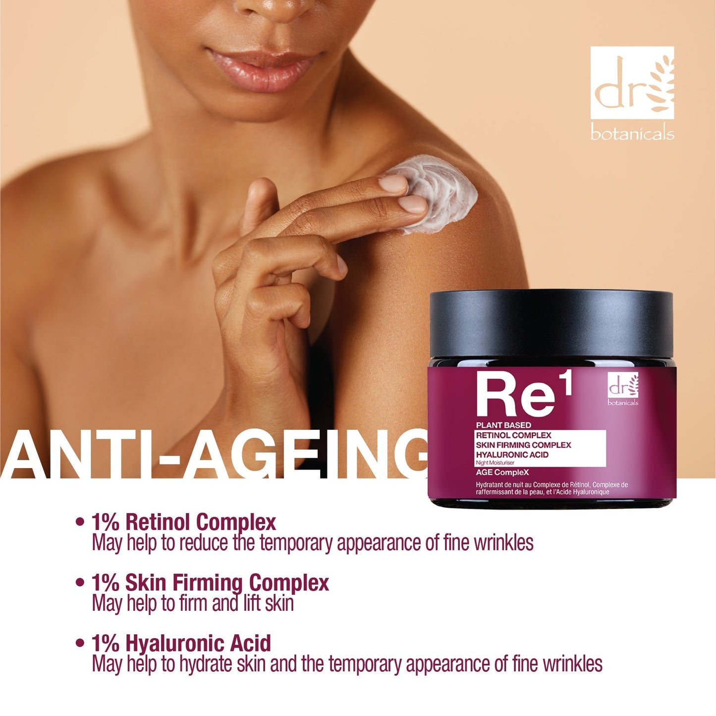 Retinol Complex 1%, Skin Firming Complex 1% & Hyaluronic Acid 1% Night Moisturiser 60ml - Herbalshire Handmade Herbal Products