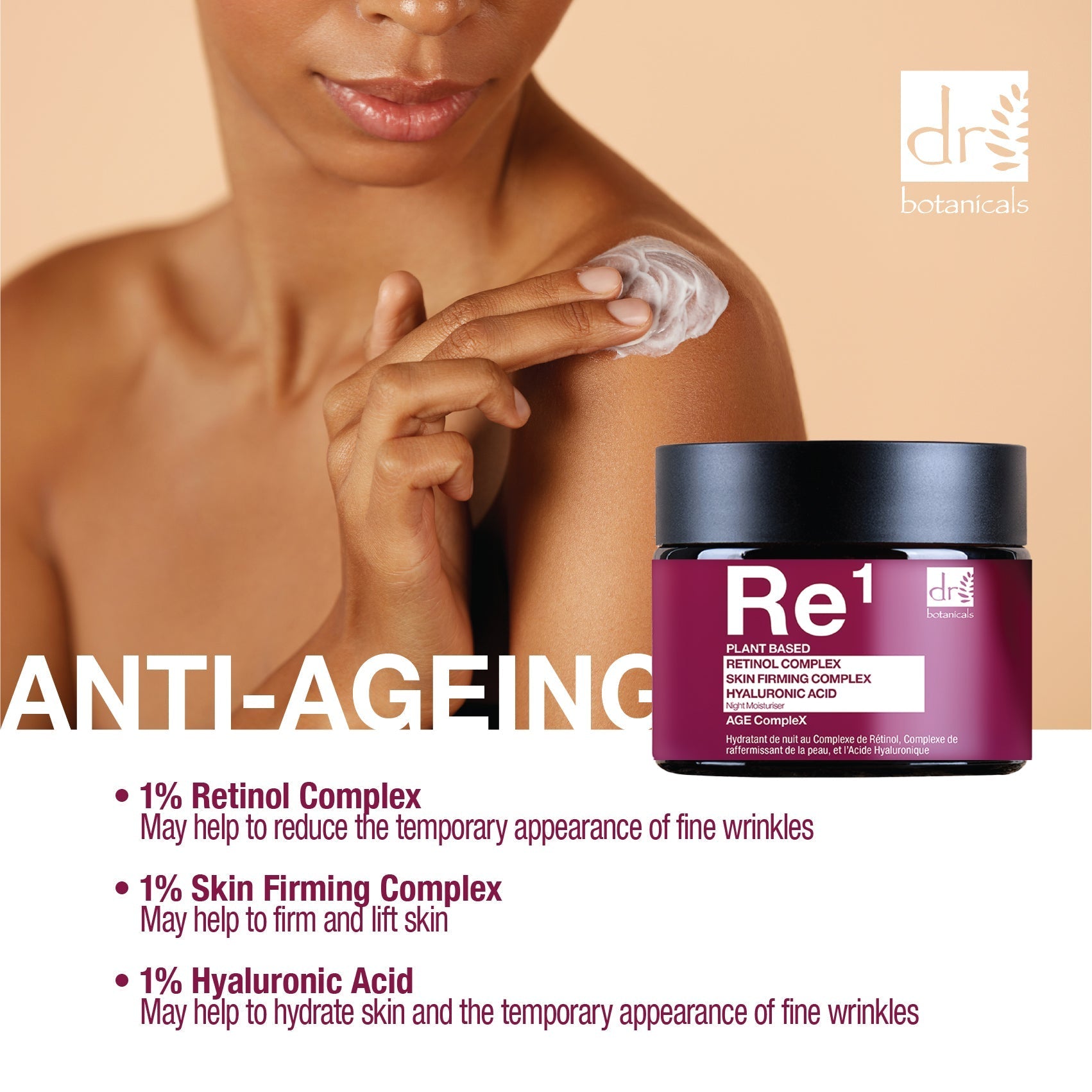 Retinol Complex 1%, Skin Firming Complex 1% & Hyaluronic Acid 1% Night Moisturiser 60ml - Herbalshire Handmade Herbal Products