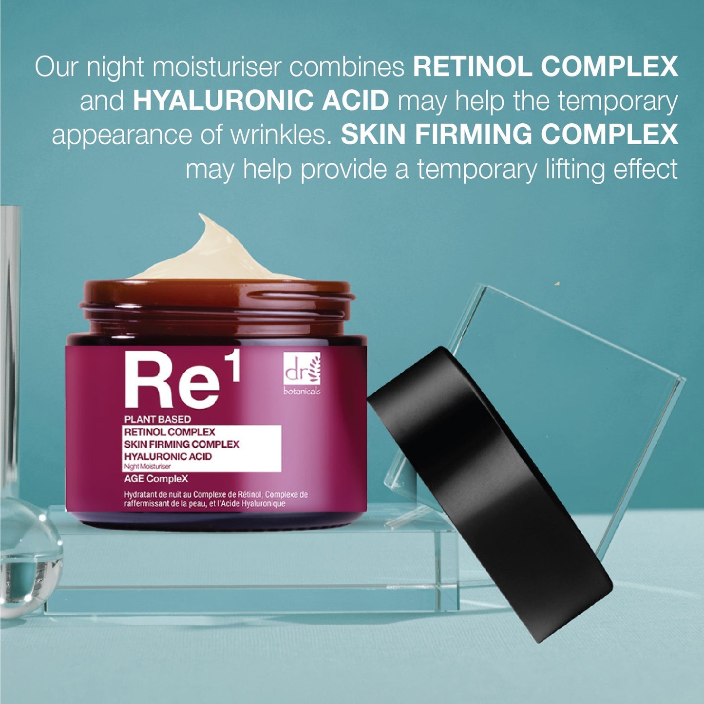 Retinol Complex 1%, Skin Firming Complex 1% & Hyaluronic Acid 1% Night Moisturiser 60ml - Herbalshire Handmade Herbal Products