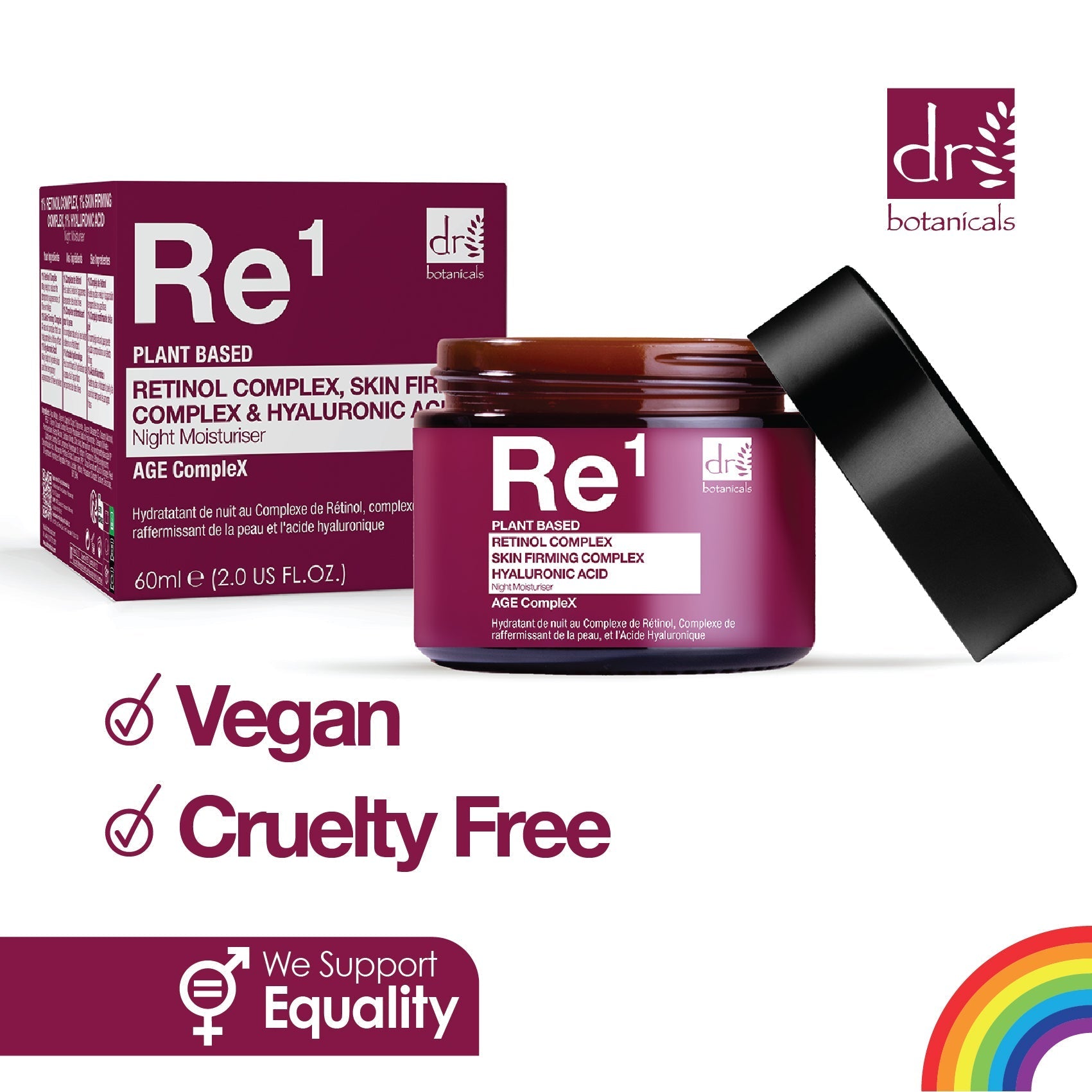 Retinol Complex 1%, Skin Firming Complex 1% & Hyaluronic Acid 1% Night Moisturiser 60ml - Herbalshire Handmade Herbal Products