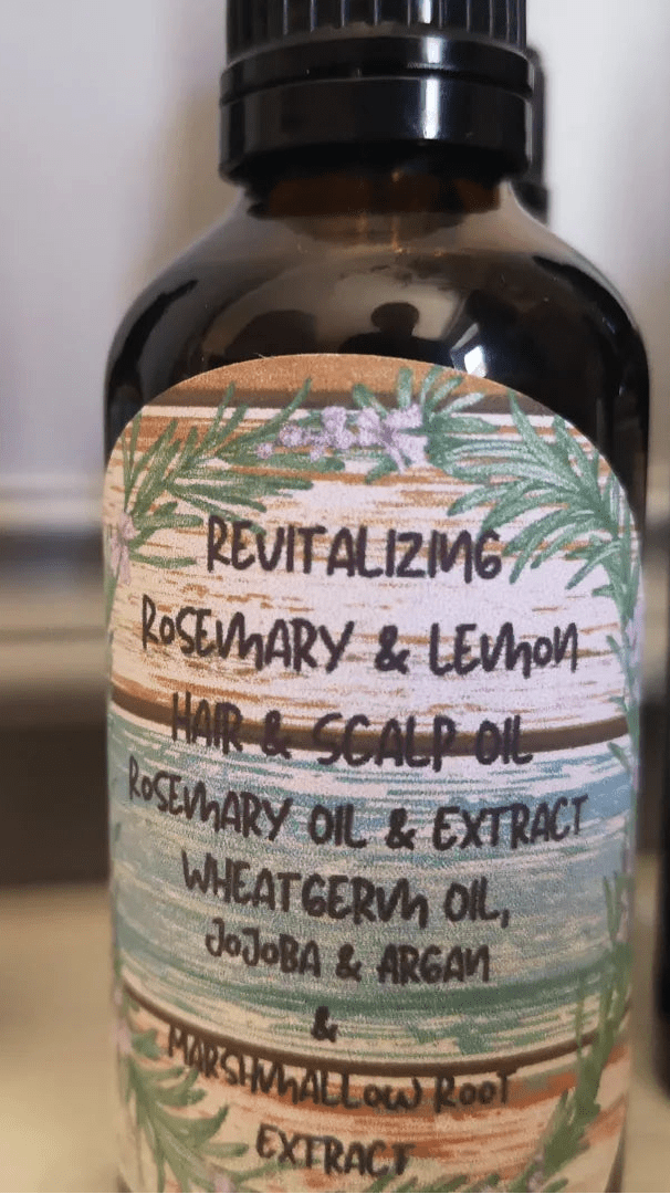 Revitalising Rosemary Lemon Hair & Scalp oil - Herbalshire Handmade Herbal Products