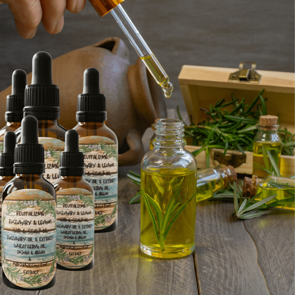 Revitalising Rosemary Lemon Hair & Scalp oil - Herbalshire Handmade Herbal Products