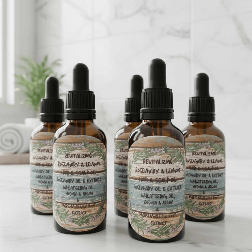 Revitalising Rosemary Lemon Hair & Scalp oil - Herbalshire Handmade Herbal Products