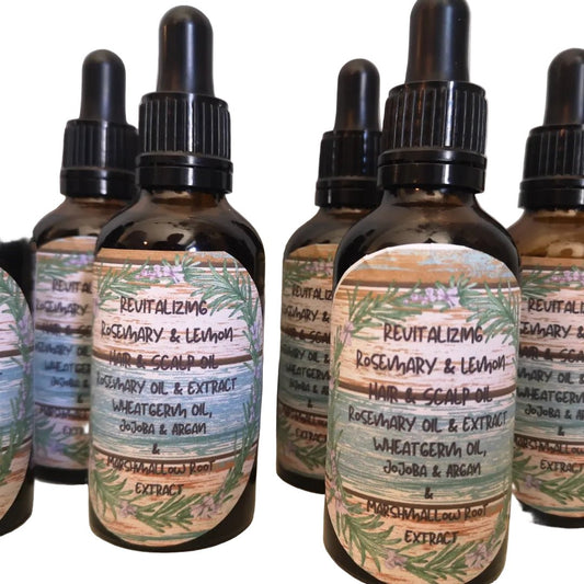 Revitalising Rosemary Lemon Hair & Scalp oil - Herbalshire Handmade Herbal Products