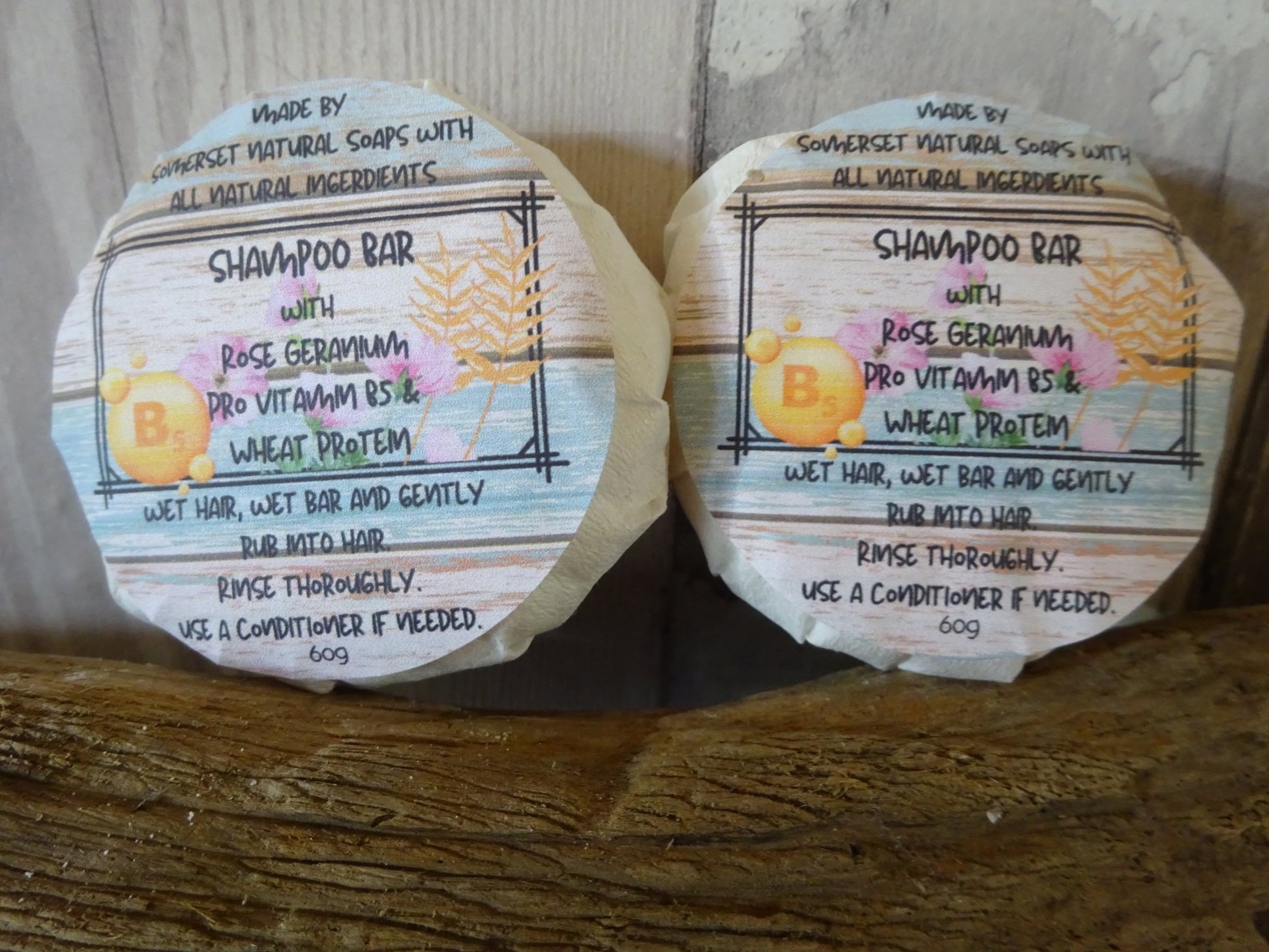 Rose Geranium Solid Shampoo - Herbalshire Handmade Herbal Products