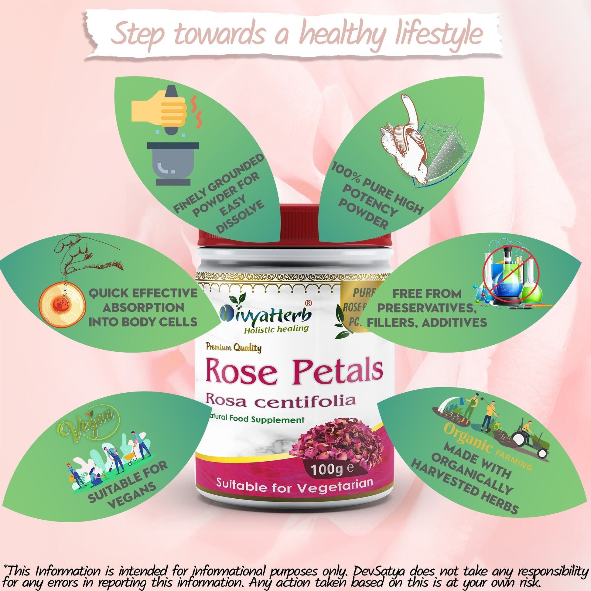 Rose Petals Powder - Herbalshire Handmade Herbal Products