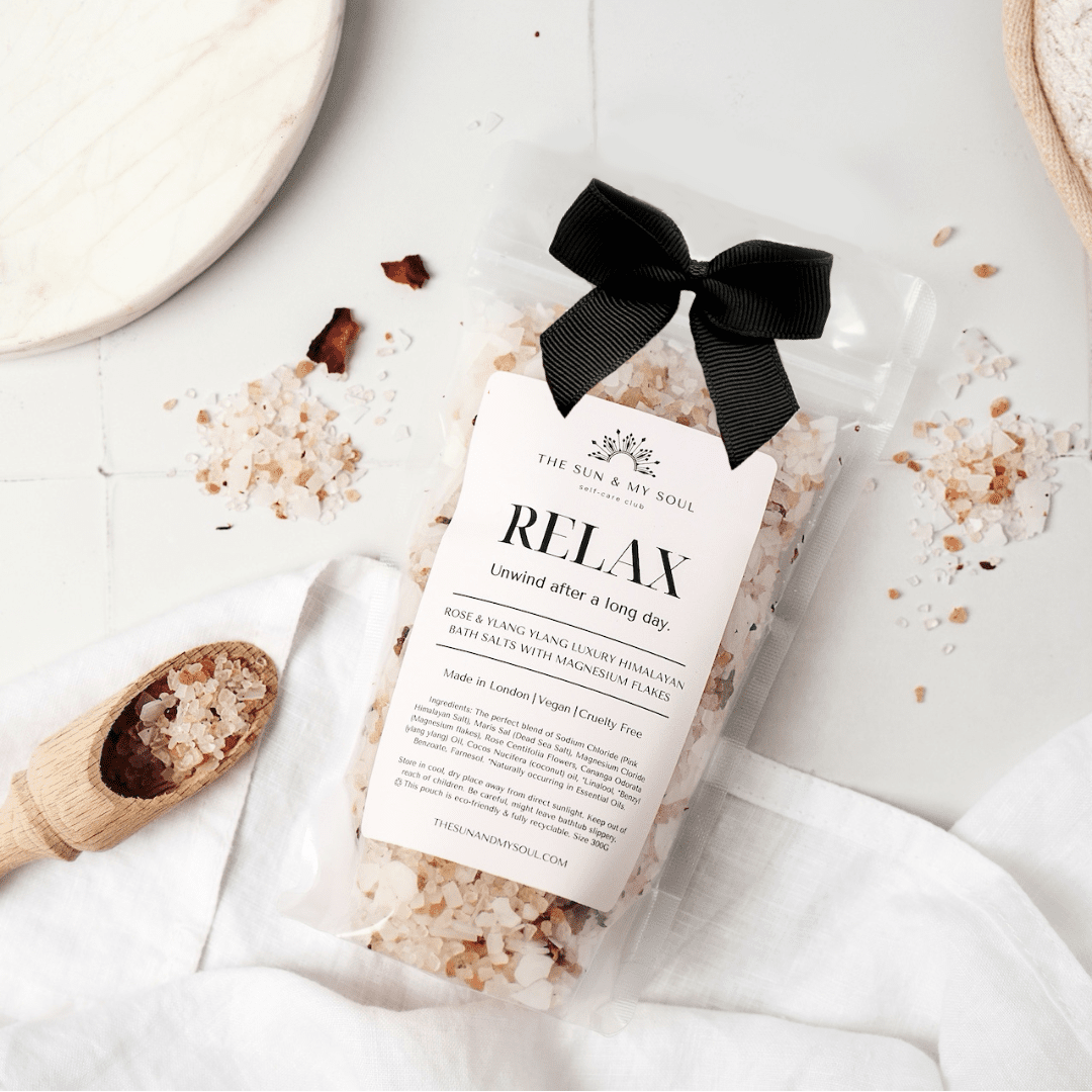 Rose & Ylang Ylang Himalayan Bath Salts – Relaxing Luxury Soak - Herbalshire Handmade Herbal Products
