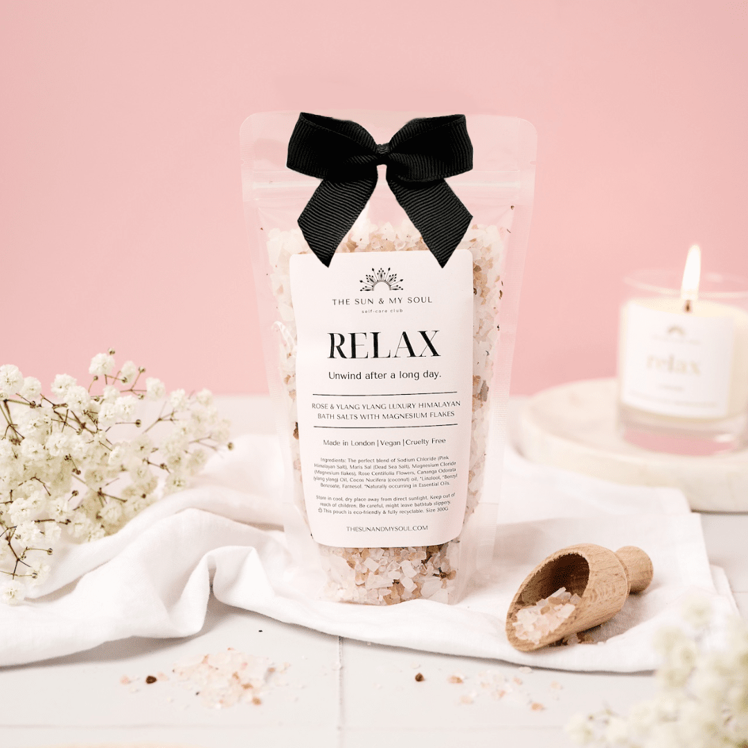 Rose & Ylang Ylang Himalayan Bath Salts – Relaxing Luxury Soak - Herbalshire Handmade Herbal Products