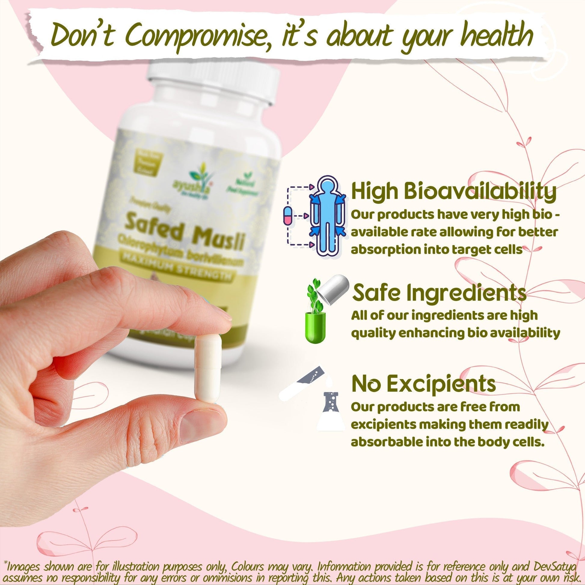 Safed Musli Capsule (Chlorophytum Borivilianum) - Herbalshire Handmade Herbal Products