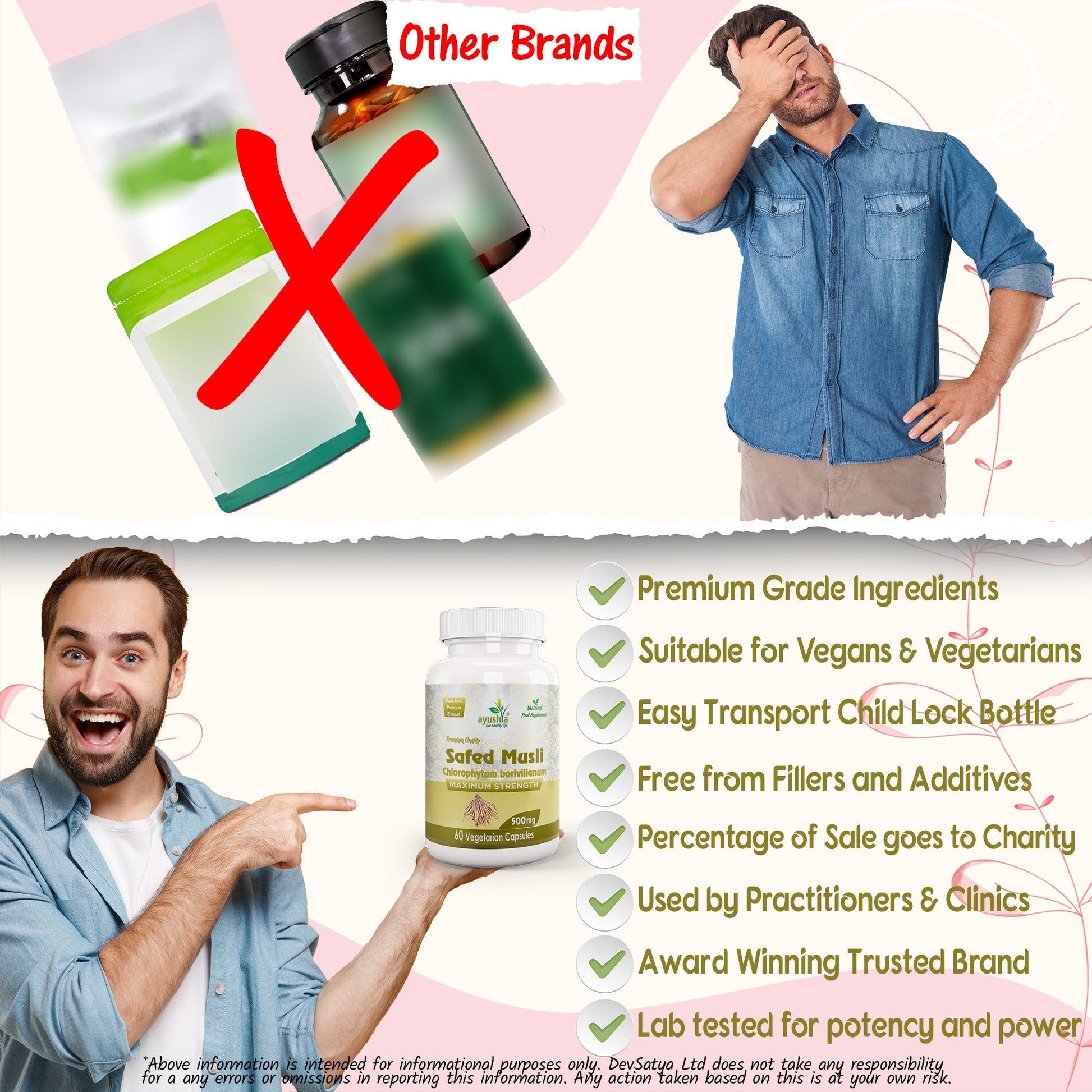 Safed Musli Capsule (Chlorophytum Borivilianum) - Herbalshire Handmade Herbal Products