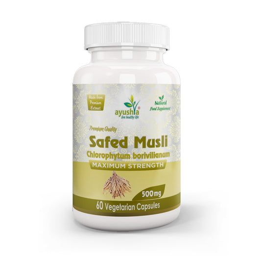 Safed Musli Capsule (Chlorophytum Borivilianum) - Herbalshire Handmade Herbal Products