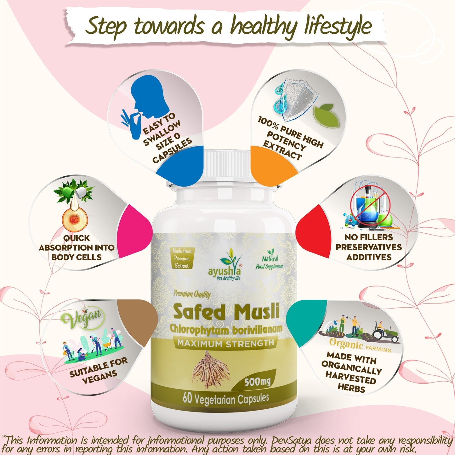 Safed Musli Capsule (Chlorophytum Borivilianum) - Herbalshire Handmade Herbal Products