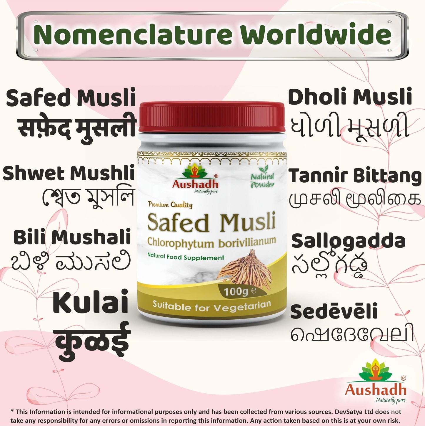 Safed Musli Powder (Chlorophytum Borivilianum) - Herbalshire Handmade Herbal Products