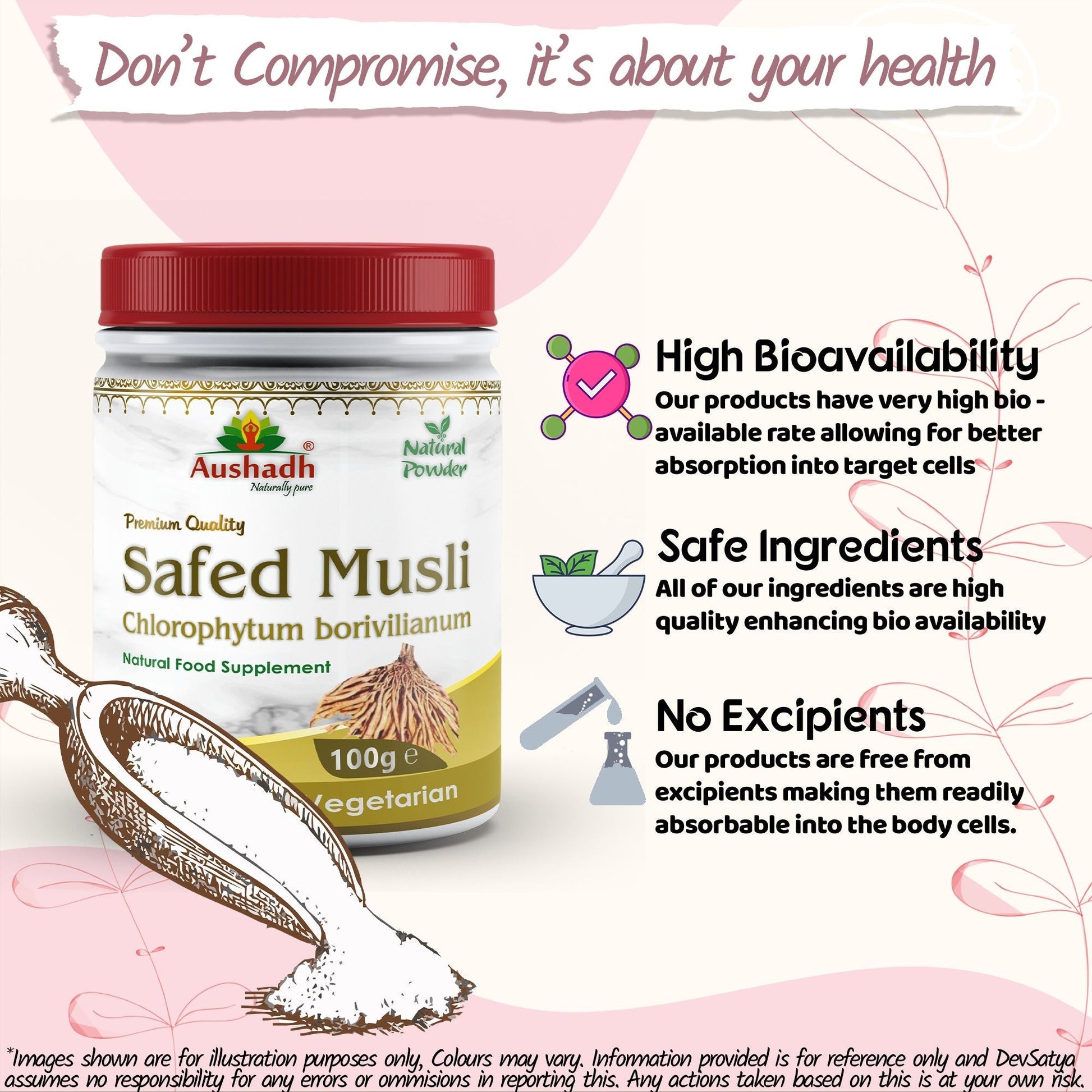 Safed Musli Powder (Chlorophytum Borivilianum) - Herbalshire Handmade Herbal Products