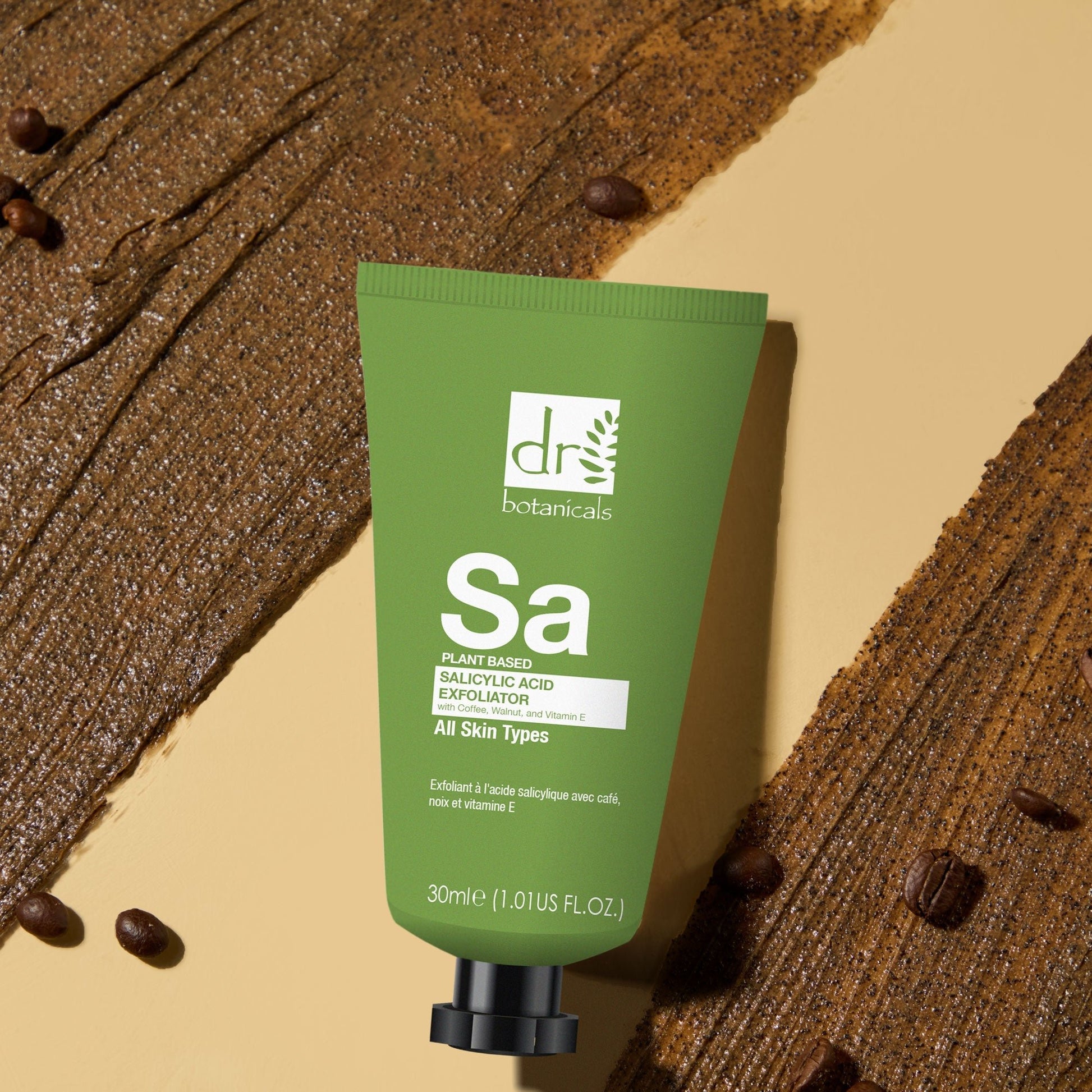 Salicylic Acid Exfoliator with Coffee, Walnut & Vitamin E 30ml - Herbalshire Handmade Herbal Products