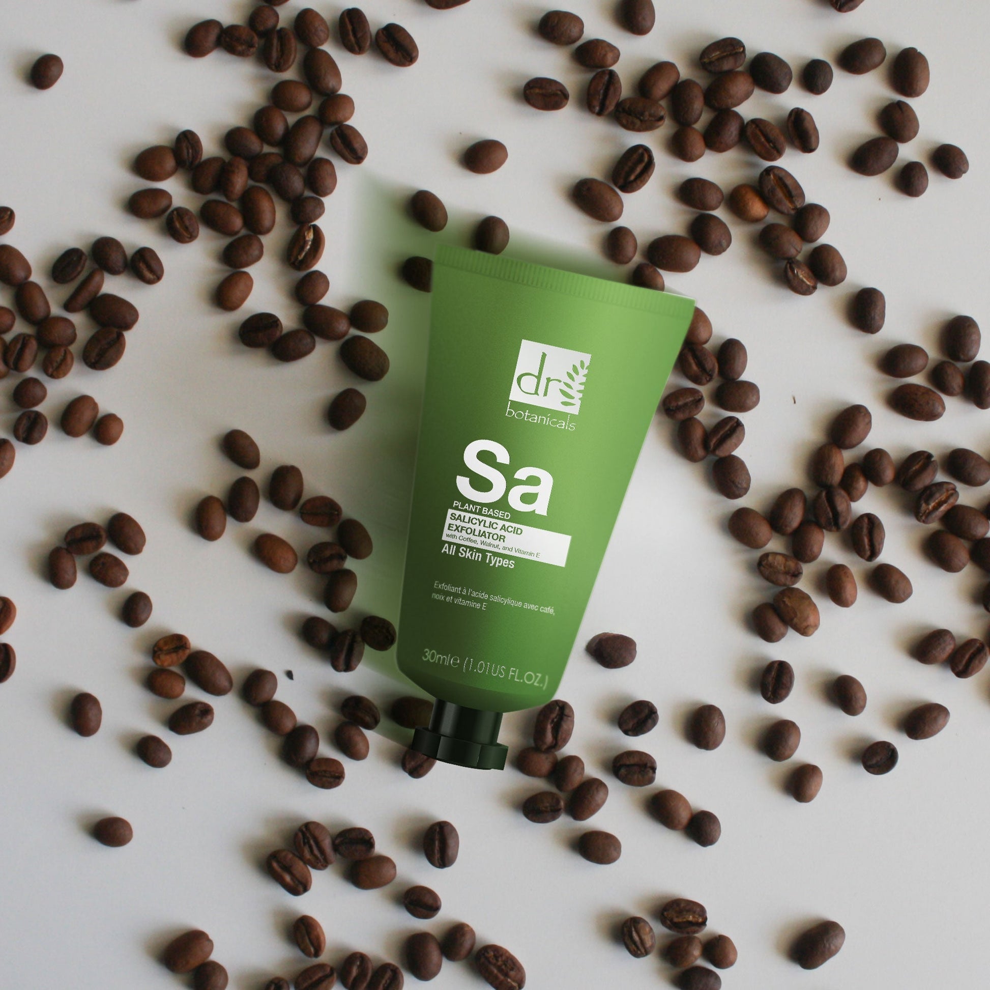 Salicylic Acid Exfoliator with Coffee, Walnut & Vitamin E 30ml - Herbalshire Handmade Herbal Products