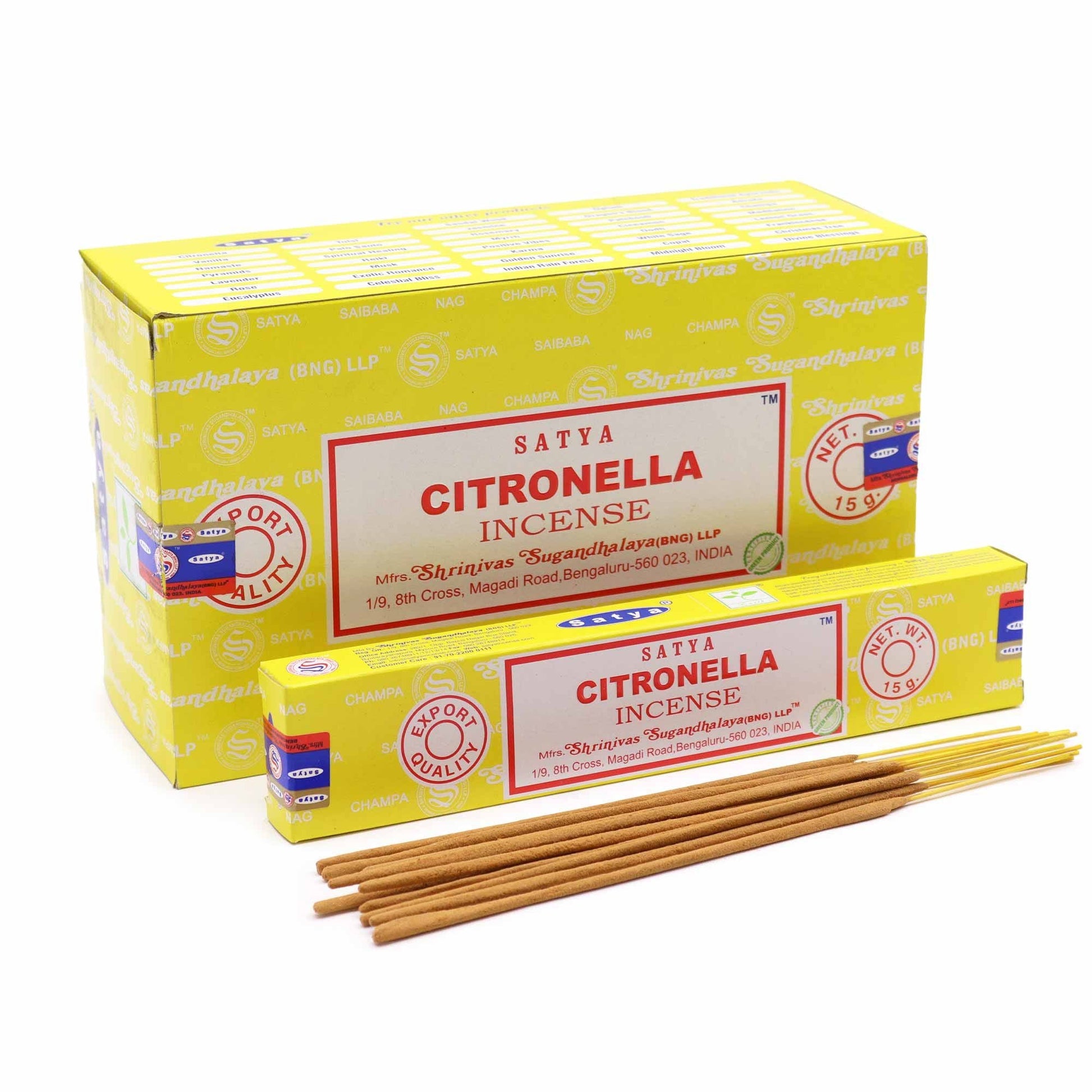 Satya Incense 15gm -  Citronella - Herbalshire Handmade Herbal Products