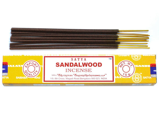 Satya Incense 15gm -  Sandalwood - Herbalshire Handmade Herbal Products