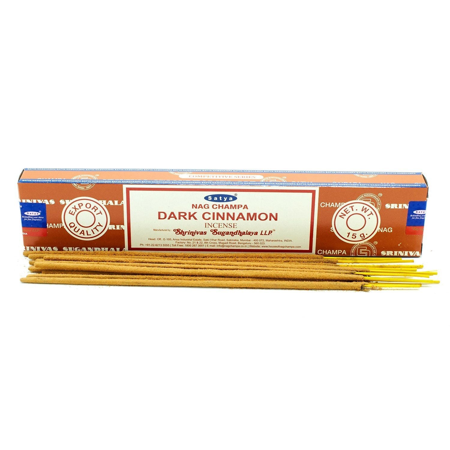 Satya Incense Sticks 15g - Dark Cinammon - Herbalshire Handmade Herbal Products
