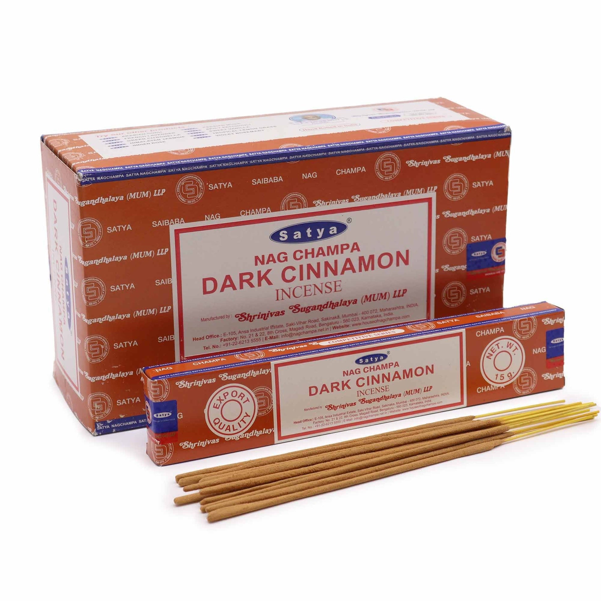 Satya Incense Sticks 15g - Dark Cinammon - Herbalshire Handmade Herbal Products
