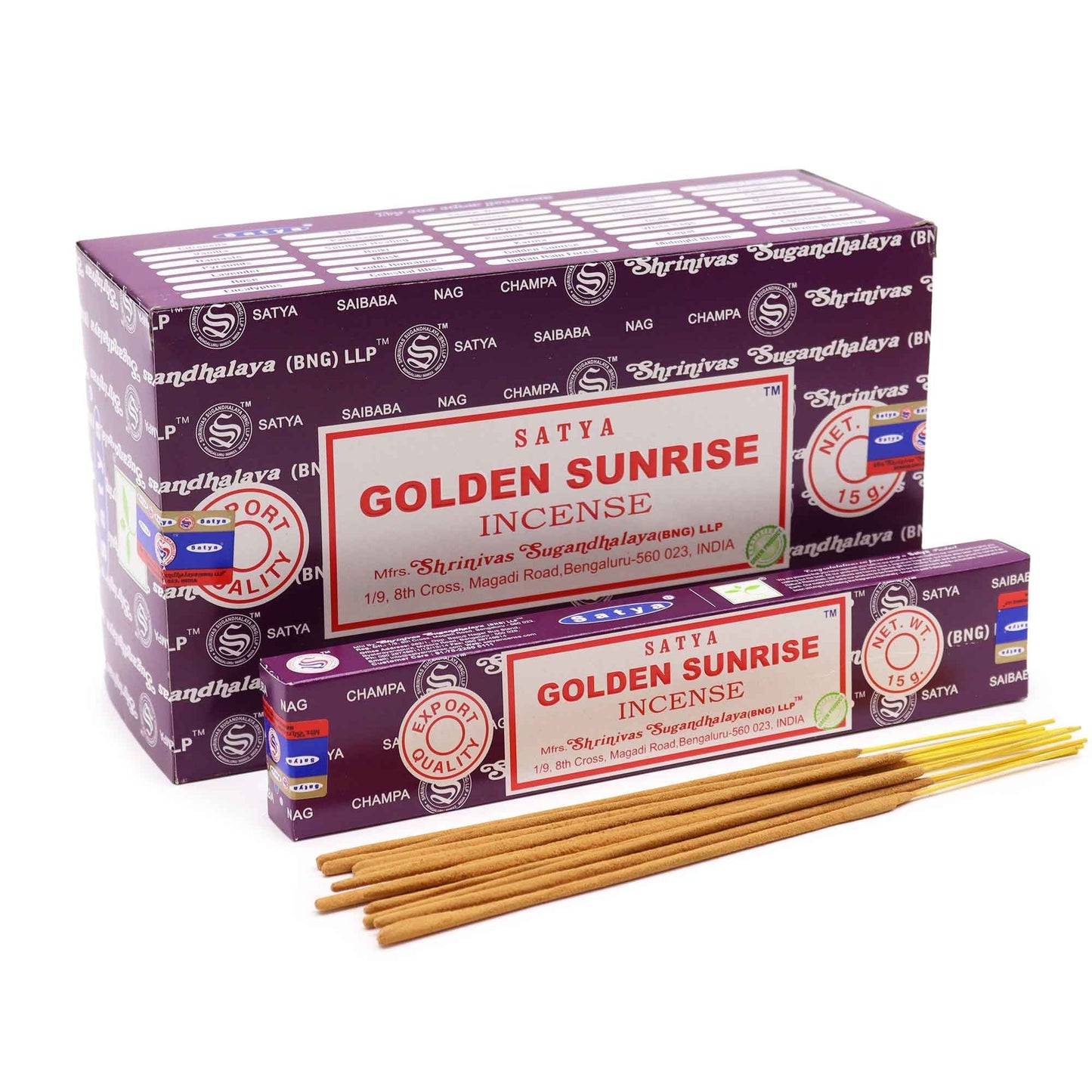 Satya Incense Sticks 15g - Golden Sunrise - Herbalshire Handmade Herbal Products
