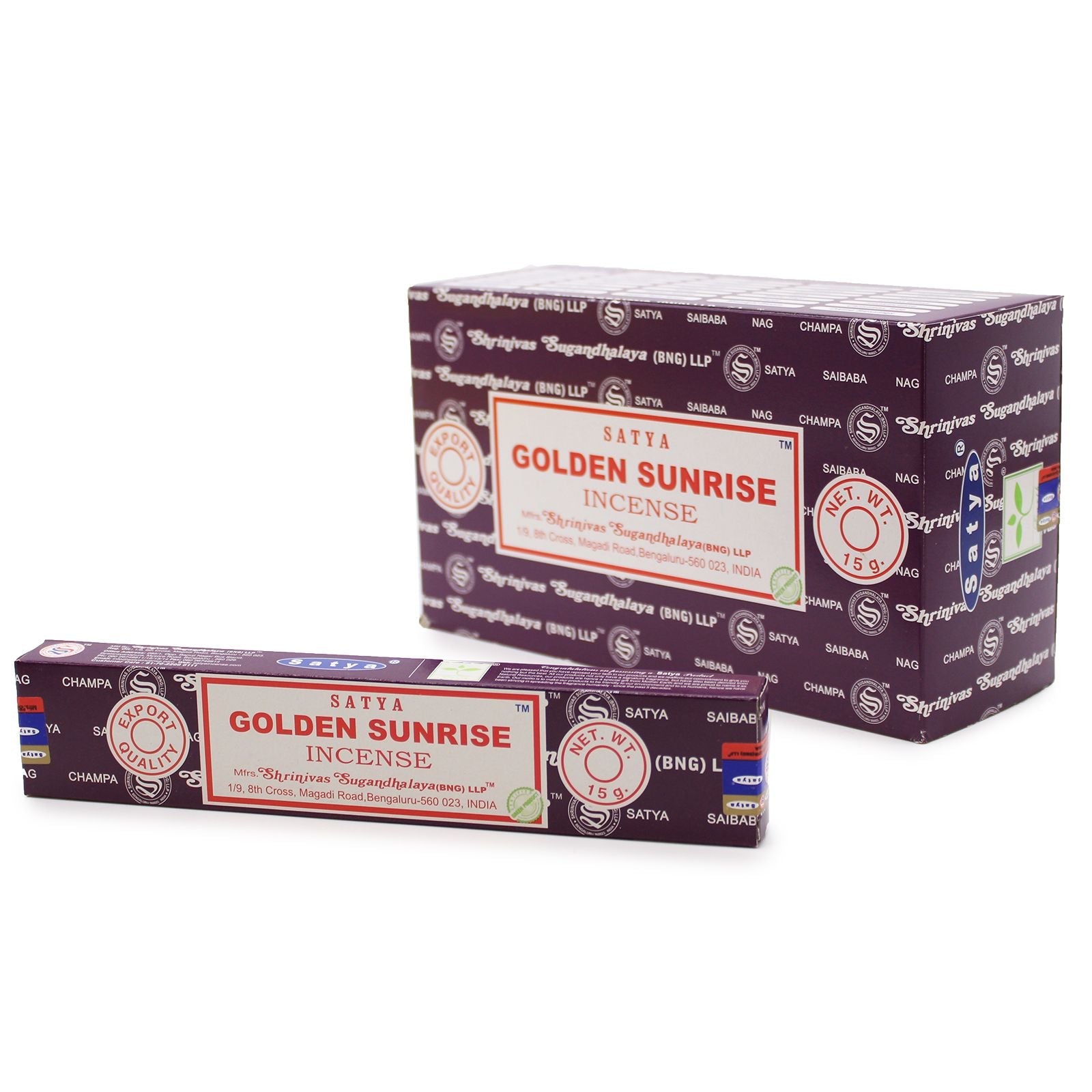 Satya Incense Sticks 15g - Golden Sunrise - Herbalshire Handmade Herbal Products